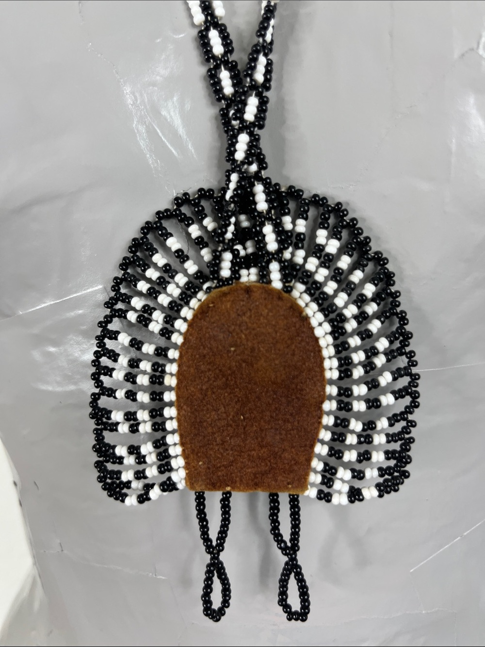 VTG Native American Style Beaded Necklace Chief Headdress Medallion Necklace - Picture 5 of 7